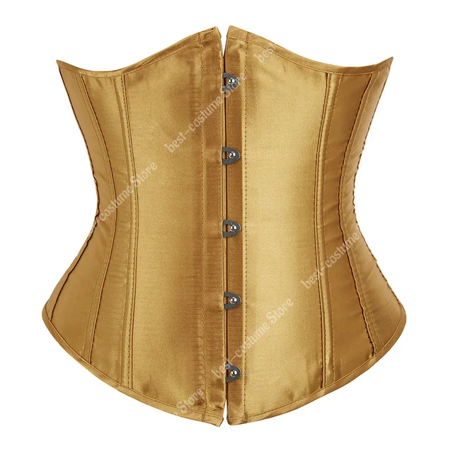 Underbust Corset Sexy Women's Underwear Waist Slimming Body Shaper for Women Steampunk Lace-up Corset yellow
