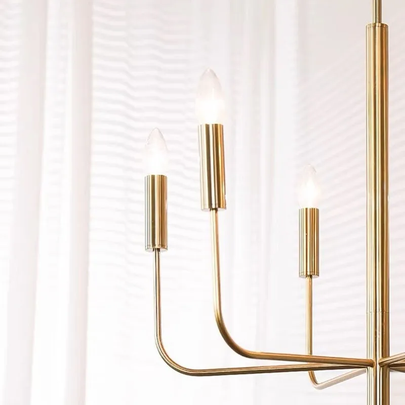 アメリカンスタイルのレトロなゴールドシャンデリアヴィンテージ