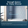 SUNNY SHOWER Frameless Shower Door for Bathtub,Hinged Tub Screen,Tempered Glass Tub Door,48" W x 58" H,Black Finish 6