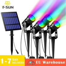 T-SUNRISE LED Solar para jardín, lámpara impermeable IP65 RGB, foco Solar para exteriores, decoración de jardín, luz de pared