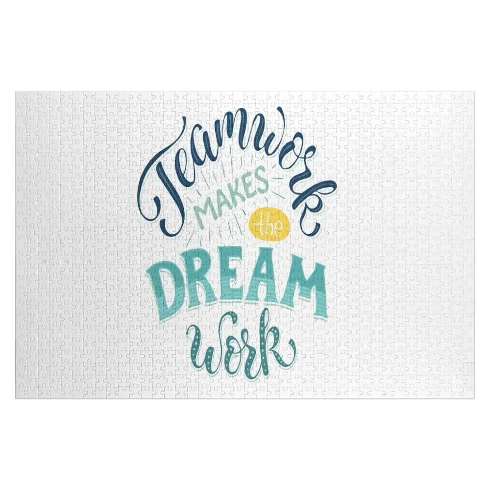 Teamwork Makes The Dream Work Inspirational Quotes Jigsaw Puzzle Wood Name Custom Gifts Puzzle