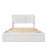 Каркас кровати с мягкой обивкой LVHOM 140x200 см, регулируемым изголовьем Тедди, бархатом, светодиодной подсветкой и USB-портом, современный каркас кровати — изображение 3