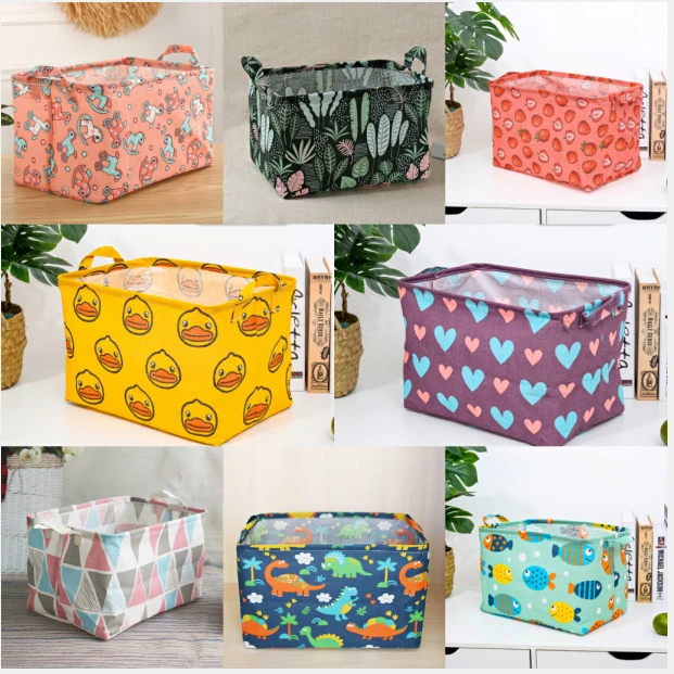 24L Cube Folding Fabric Storage Basket Closet Organizador Clothes Storage Boxes Home Office Shelf Organizers for Kids Toys 2