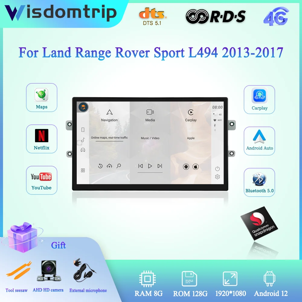 

For Land Range Rover Sport L494 2013-2017 Smart Multimedia Video Player GPS Radio 5G Car Navigation AC Screen Retention CD