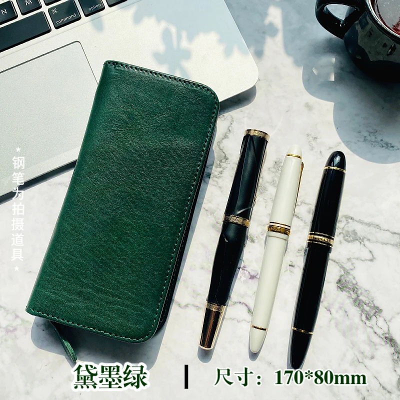 Isvgxsz Clearance Small Pencil Pouch, 1 PC Leather Aesthetic Pencil Case Portable Zipper Pencil Bag Vintage Pencil Organizer Stationery Bag For Pens Markers Makeups Change Coins Slim Design