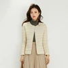 Women Liner Duck Down Jacket O-neck Variable V-neck 2022 New Female Winter Keep Warm Collarless Ultralight Quilted Puffer Coat 1