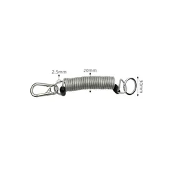 Enhanced Security Steel Wire Rope with Keychain and Ring | Durable Spring Steel Lanyard for Safety & Luggage | Wholesale Availability (Silver)