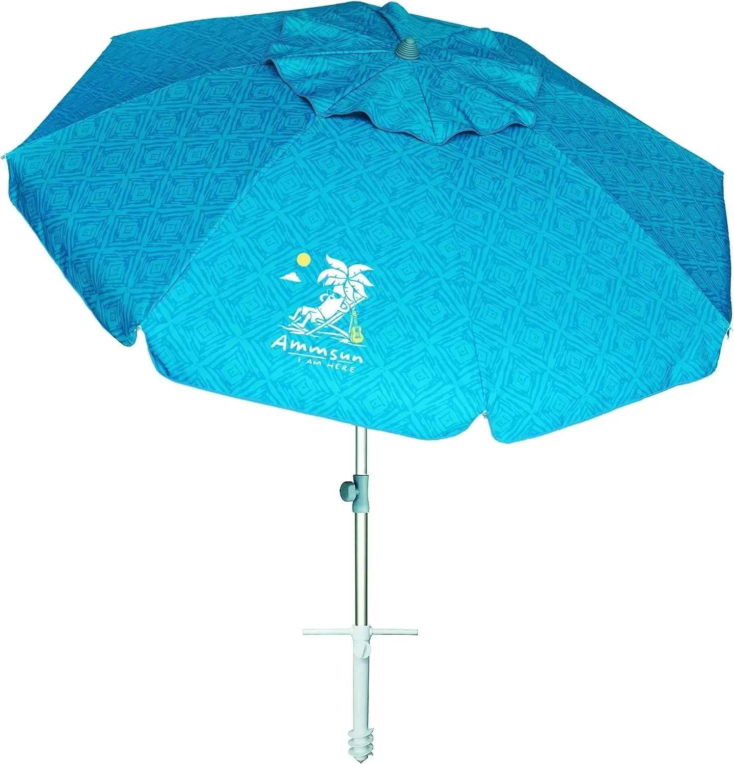 7ft Heavy Duty High Wind Beach Umbrella with Sand Anchor and Tilt Sunshade UV 50+ Protective Outdoor Sunshade Umbrella for Patio