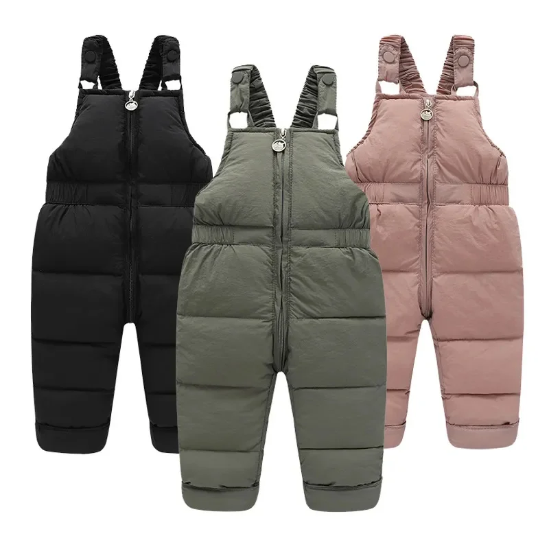 

Winter Children Warm Overalls Autumn Girls Boys Thick Pants Baby Girl Jumpsuit For 1-5 Years High Quality Kids Ski Down