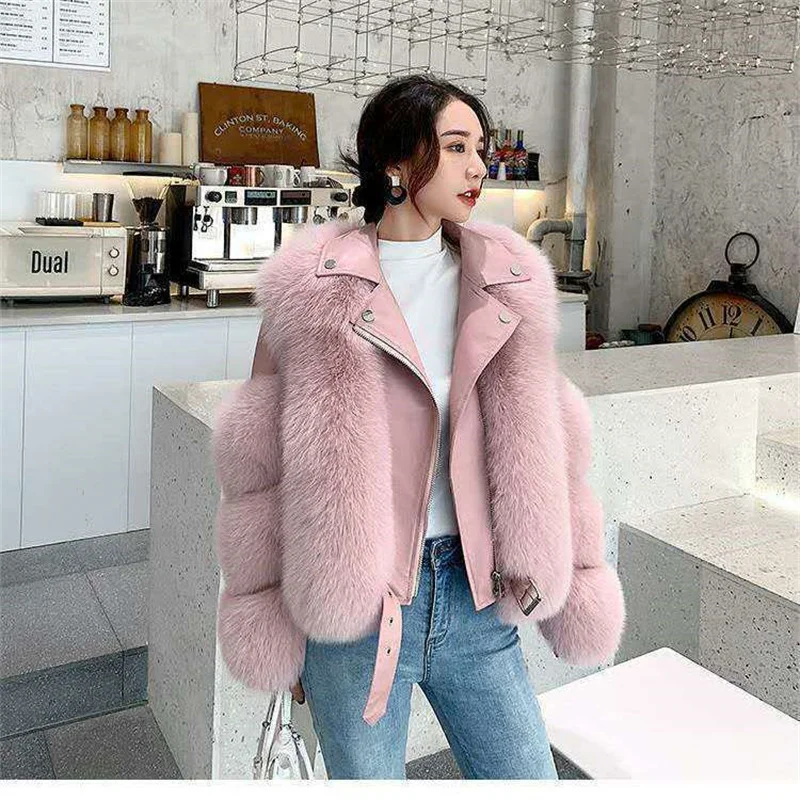 2025 Winter Temperament Women New Full-Skin Fur Coat With High