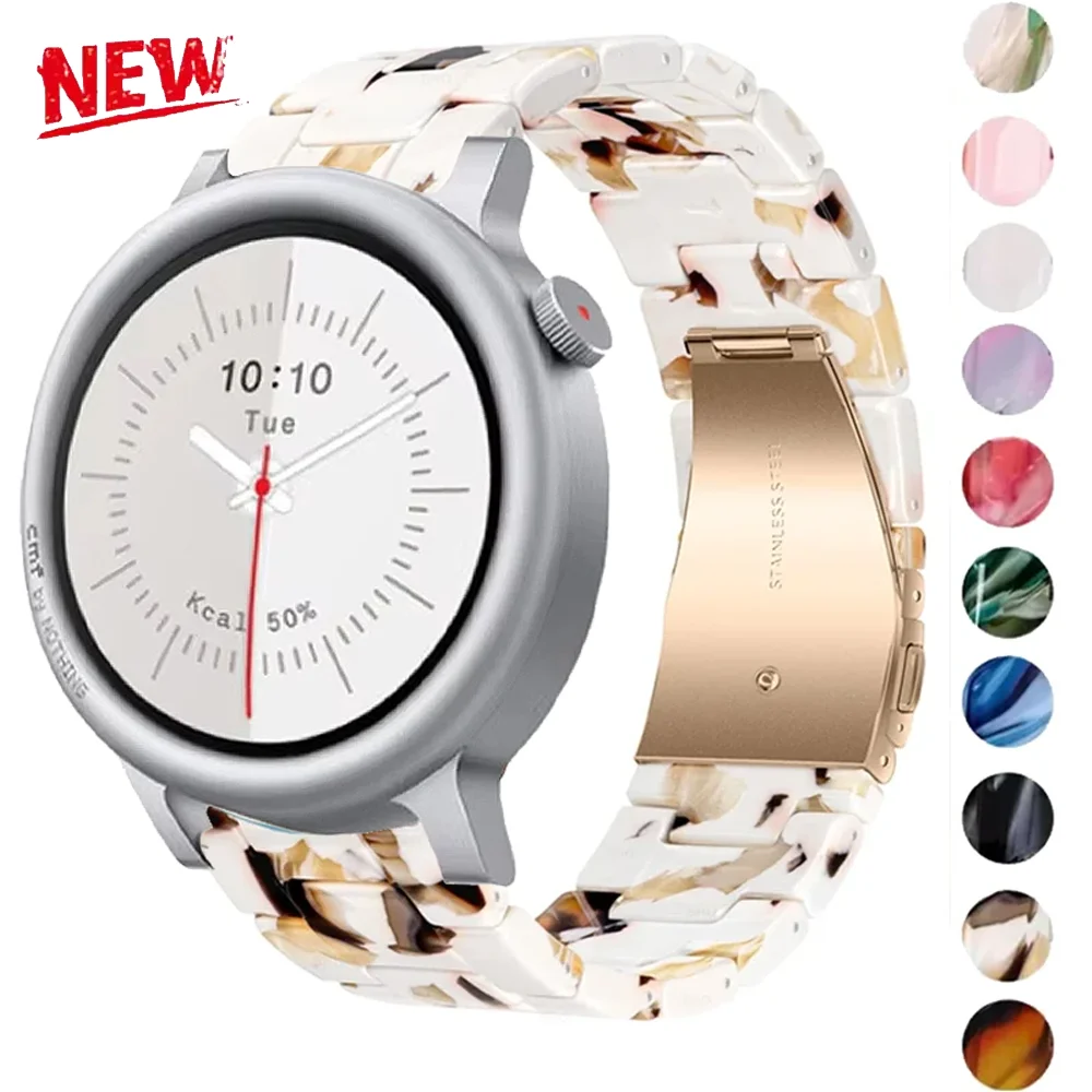 Enhanced Resin Watch Strap - Fashionable 20/22mm Band in Stylish Colors