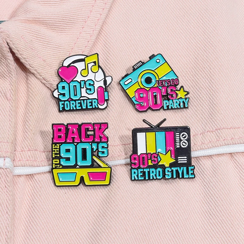 90er Hip Hop Schmuck Emaille Pins Let's Go 90er Retro Stil Party Nostalgie Broschen Kleidung Revers Abzeichen Lustiges Geschenk für Freunde – Detail 6