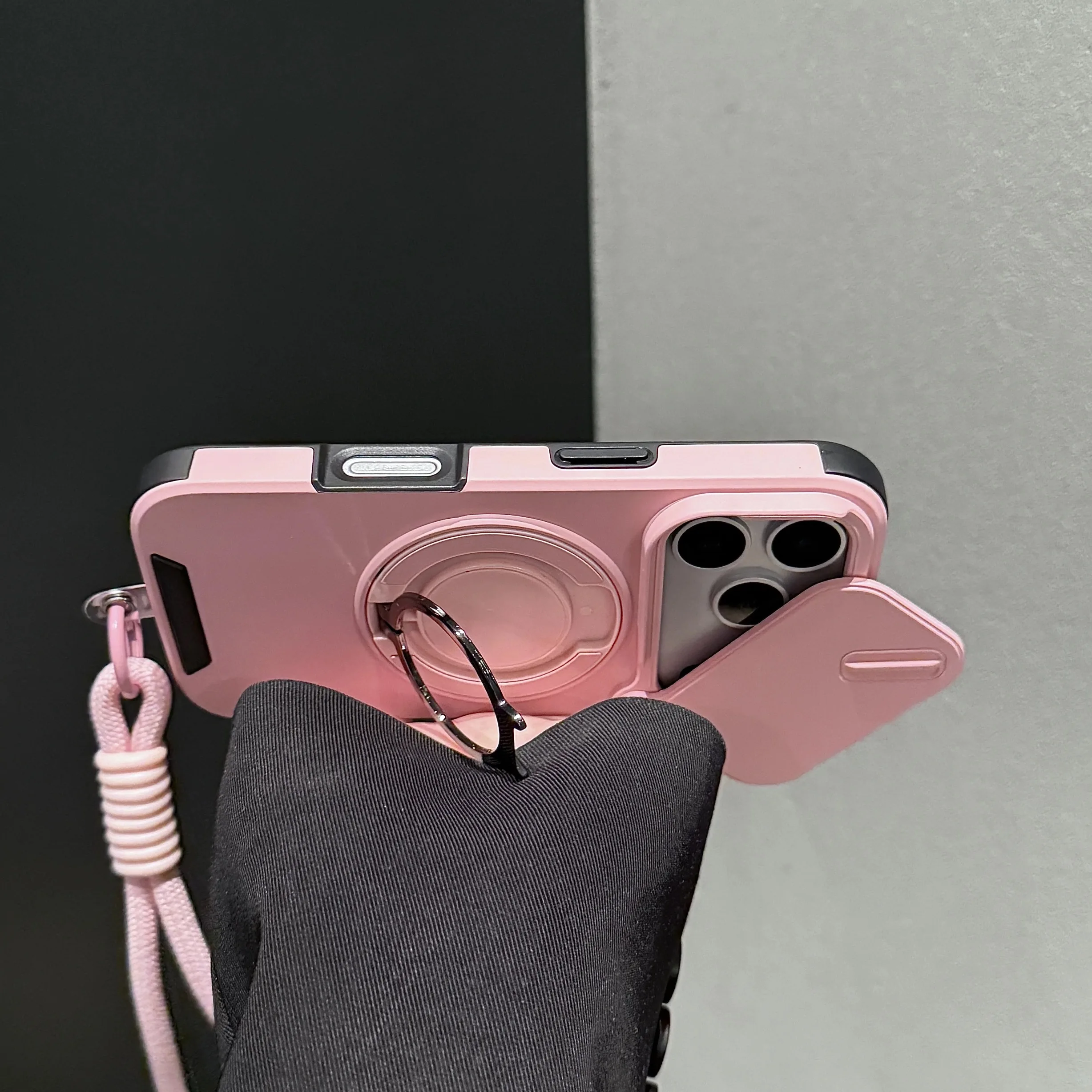 Shockproof Armor Case with Lanyard and Slide Camera Cover