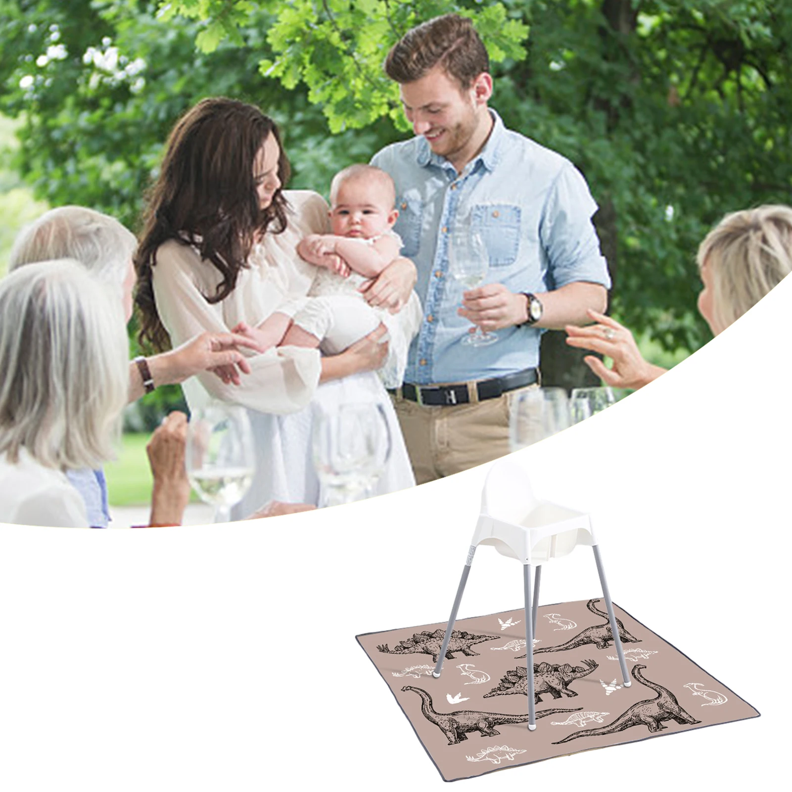 Children's Highchair Mats Waterproof Floor Splat Mat for Under High Chair Washable High Chair