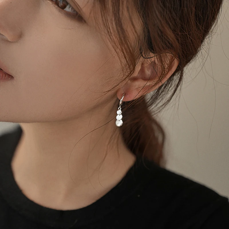 Neue 925 Silber glatte Metall klobige Creolen für Frauen Mädchen Mode runde Kreis Creolen Statement Ohrringe Punk edlen Schmuck – Detail 7