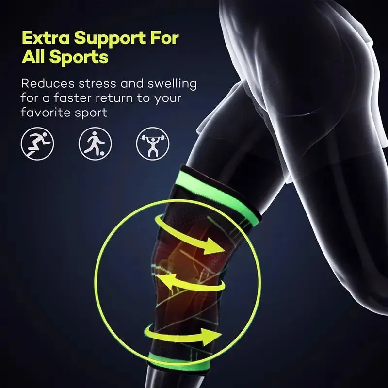 Breathable Knee Compression Sleeve for Pain Relief and Support in Sports & Fitness Activities