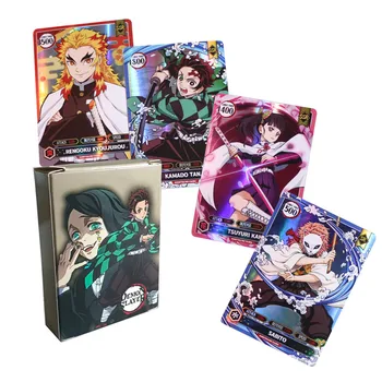 50pcs/box Demon Slayer Card Anime Tanjirou Nezuko Agatsuma Zenitsu Shining Cards TCG Battle Fighting Hobbies Toys For Children 1