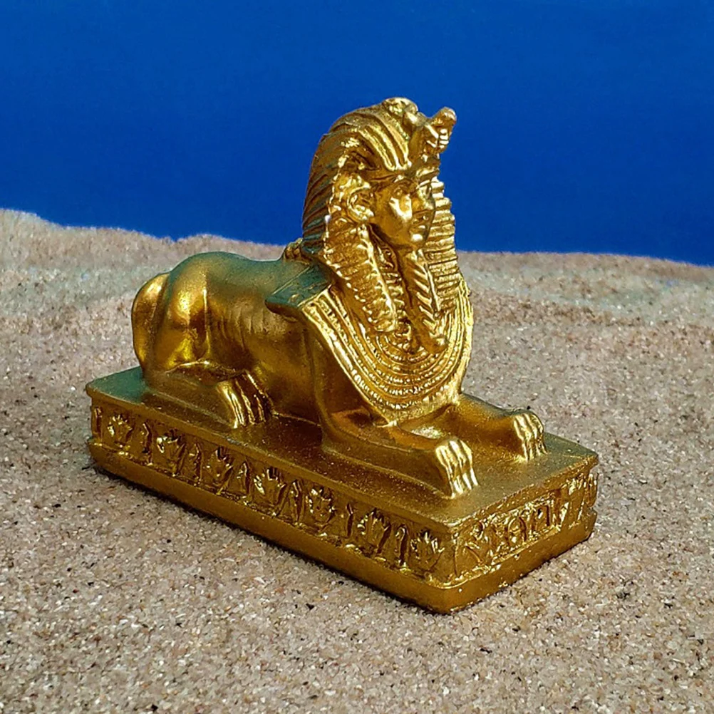 

2pcs Small Sphinx Model Desktop Restaurant Decoration Photo Props (Golden)