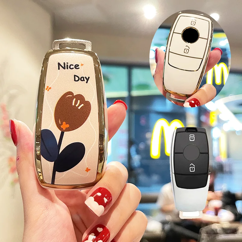 Per Mercedes Benz A C E S Classe G Glc Cle Cla W177 W205 W213 W222 X167 Amg 2 Pulsanti Tpu Portachiavi Per Auto Accessori Per Cover