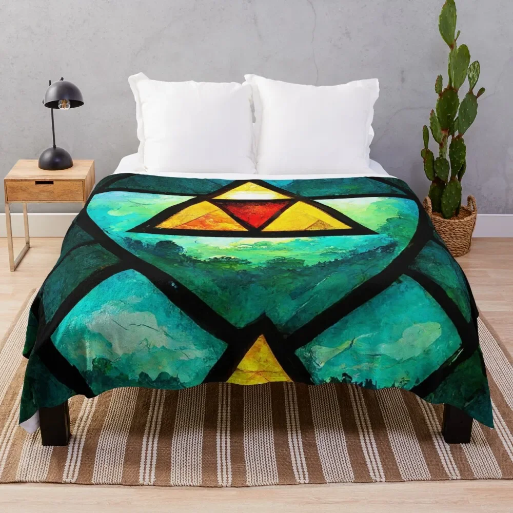 

Одеяло Triforce из витражного стекла, мягкое тонкое одеяло