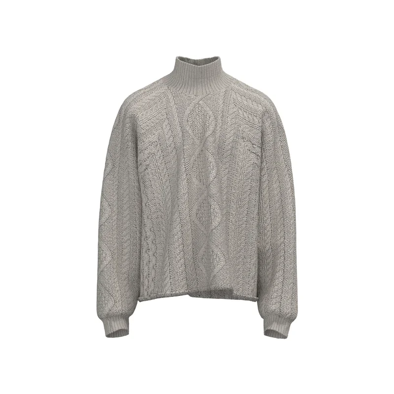 

Essentials Turtleneck Jacquard Dough Twists knitting Sweater Men Women VTM Oversize Sweatshirts Apex Legends