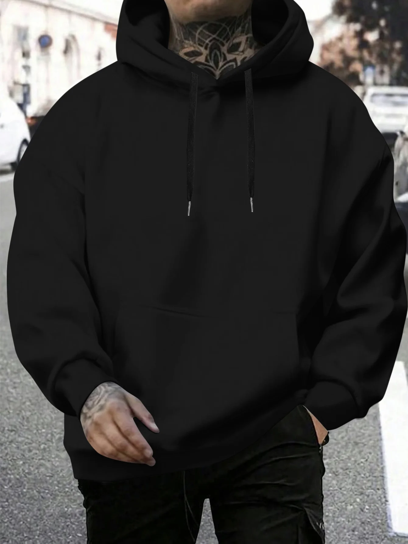 Felpe con cappuccio casual e accoglienti da uomo, felpa con cappuccio a maniche lunghe alla moda, top casual versatile per l'autunno inverno 4