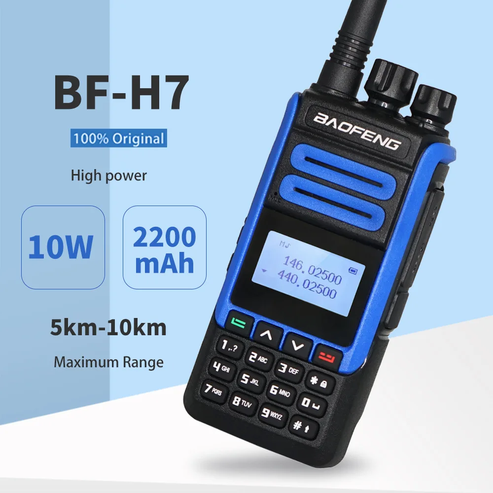 Original BaoFeng BF-H7 Powerful Walkie Talkie 10W Dual Band UHF VHF Two Way Radio Portable FM Transceiver