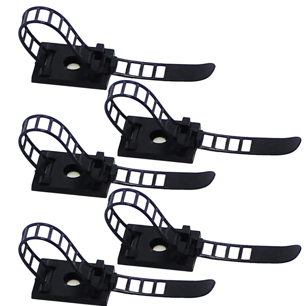 50개 조절 가능한 케이블 클립, 자가 접착식 코드 정리 홀더 클램프, 가정 사무실 책상 케이블 관리 와이어 클립