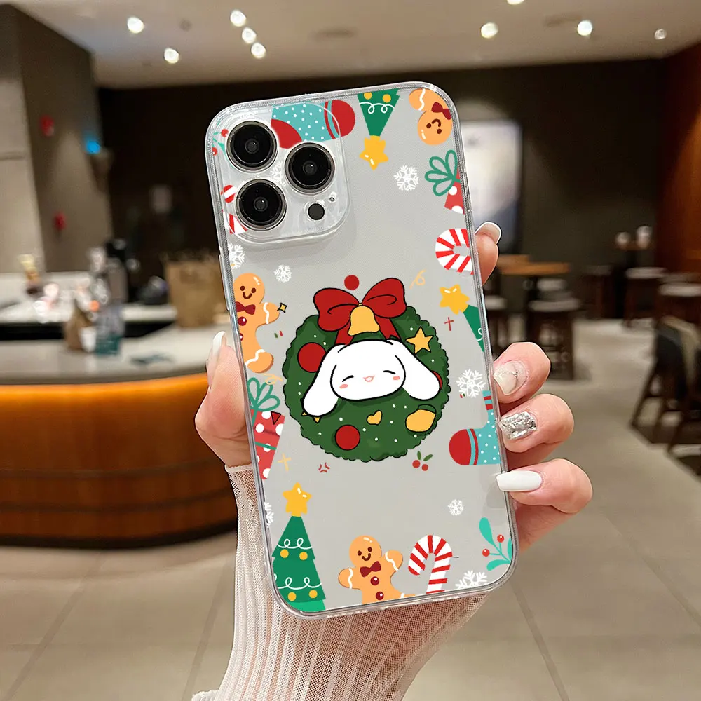 thumbnail image 1 of Christmas limited Sanrio Hello Kitty Phone Case For iphone 15 14 13 12 11 XS Pro Max Mini X XR 7 8 Plus SE 2020 Transparent Capa, 1 of 5