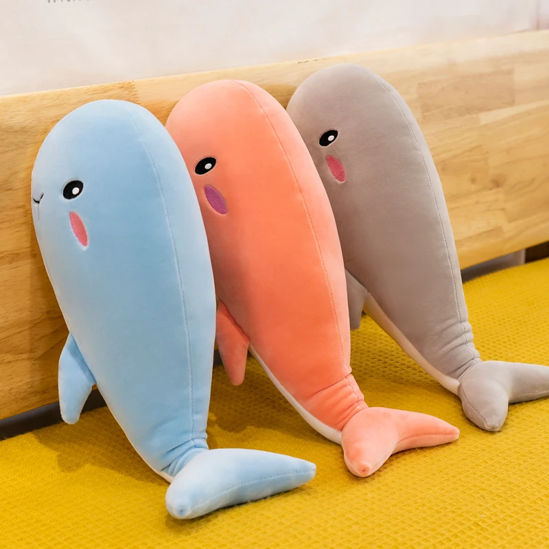 

Whale throw pillow dolphin blue whale super soft doll long pillow bed doll pet