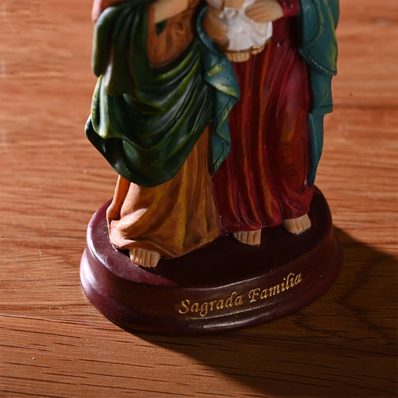 Holy Family Statues Set Colorful Religious Figurine Decors Resin Statue Christmas Decoration Home Ornament Crafts 87HA