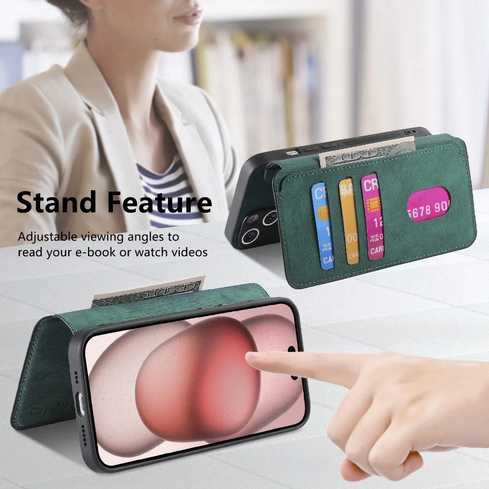 Premium Detachable 2-in-1 Leather Wallet Flip Cover with Magnetic Closure