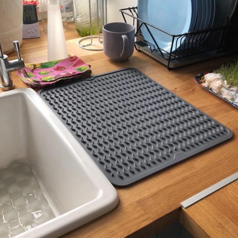 Heat Resistant Silicone Drying Mat  Large Silicone Drying Mat Dishes -  Silicone - Aliexpress