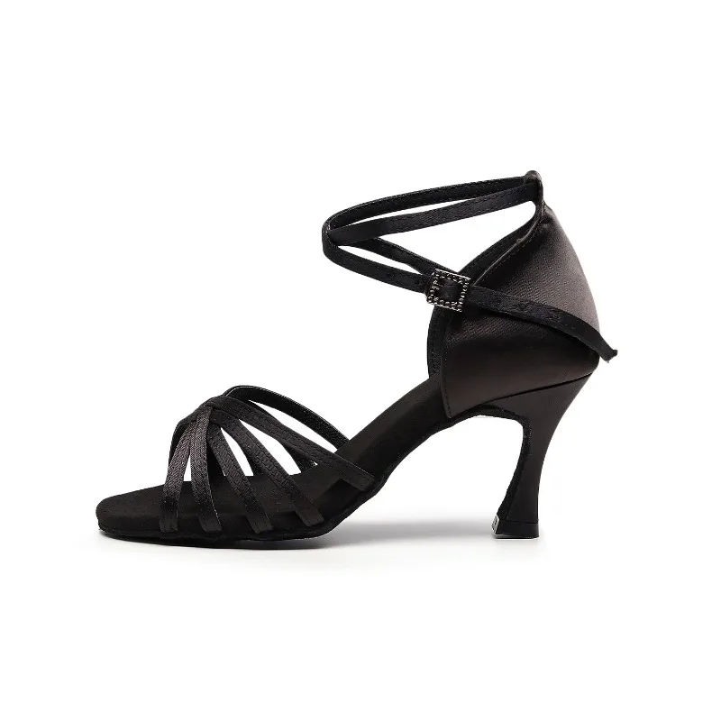 7.5/5.5CM Women Latin Dance Shoes Girls Ballroom Latin Dance Shoes Ladies Samba Dancing-Shoes Tango Performance Shoes Sandals