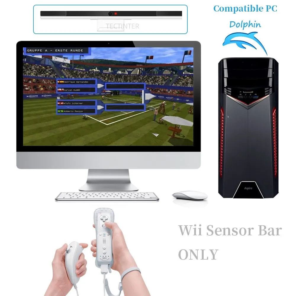 Bezprzewodowy czujnik Bluetooth zdalny pasek do odbiornika Wii pasek czujnika dla Nintendo Wii na podczerwień IR sygnał czujnik promieniowania pasek odbiornika