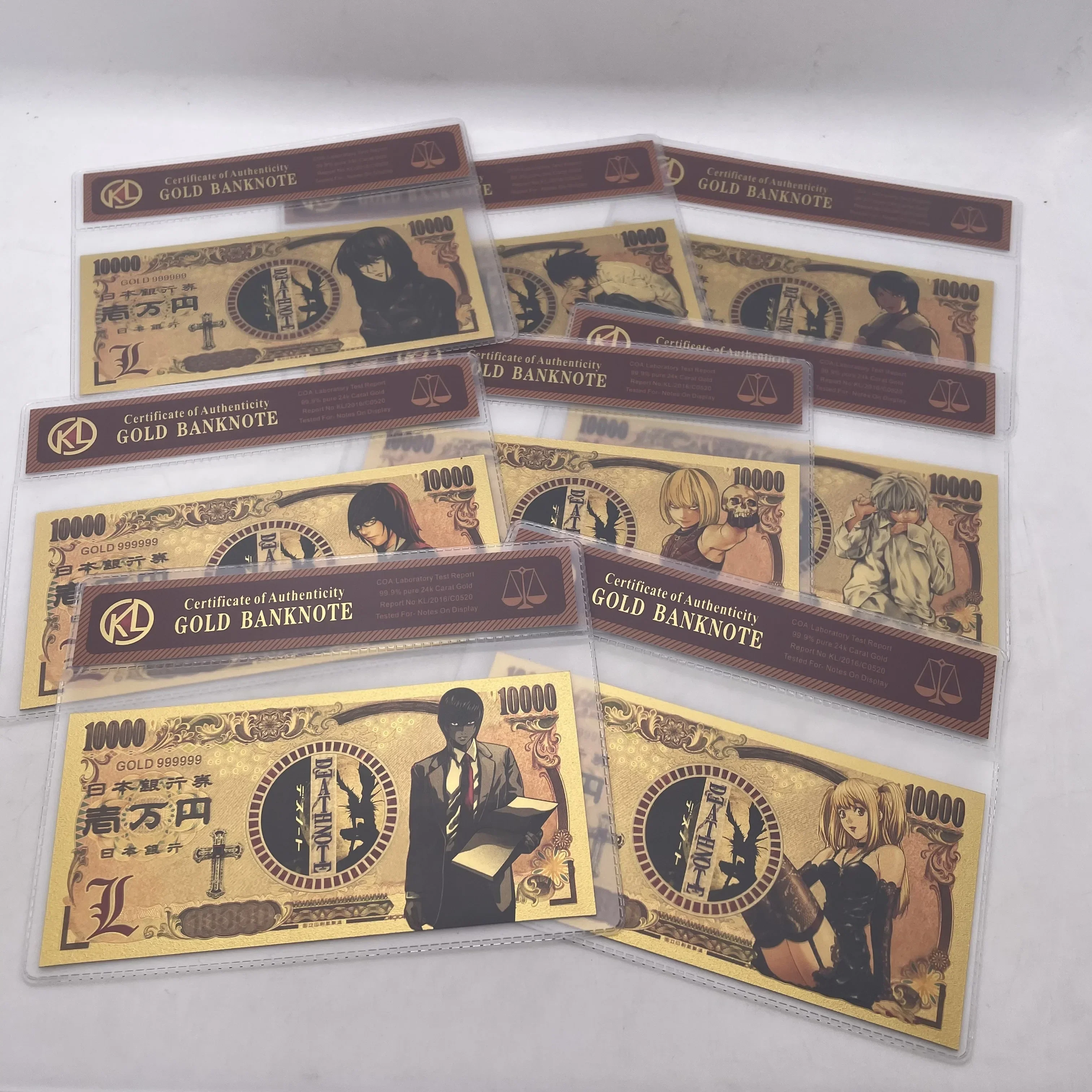 Description Picture 3 of item8types Japan manga Death-note collection cards Yagami Misa playing cards anime gold banknote gold coin for fans hobby gifts