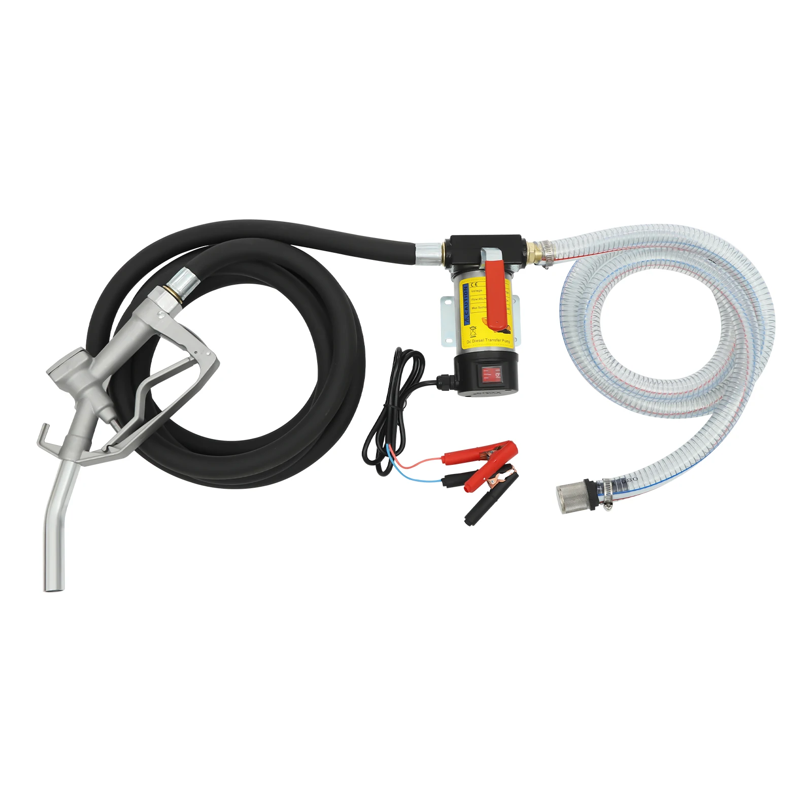DC 12V 200W Selbstansaugende Dieselkraftstoffpumpe 45L/min Gusseisen Diesel-Transferpumpen-Set mit Schläuchen & Düse – Detail 4
