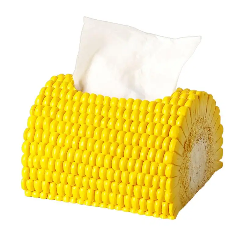 

Corn Tissue Box Corn Funny Tissue Box Holder Resin Ornament Toilet Paper Box Holder With Wide Opening Decorative Tissue Box