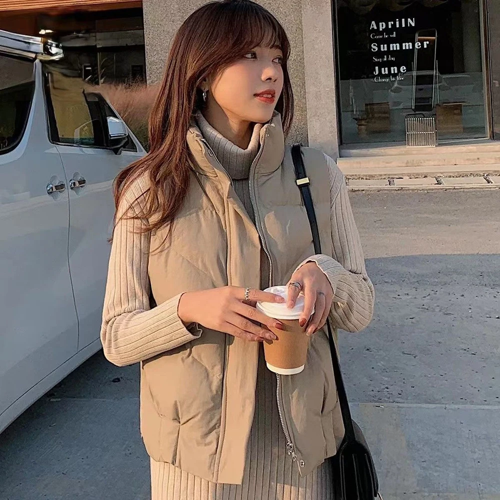 

Женский зимний хлопковый теплый жилет, пальто, куртки для девочек, плотные зимние пальто, женская уличная одежда, повседневная верхняя одежда без рукавов, топы