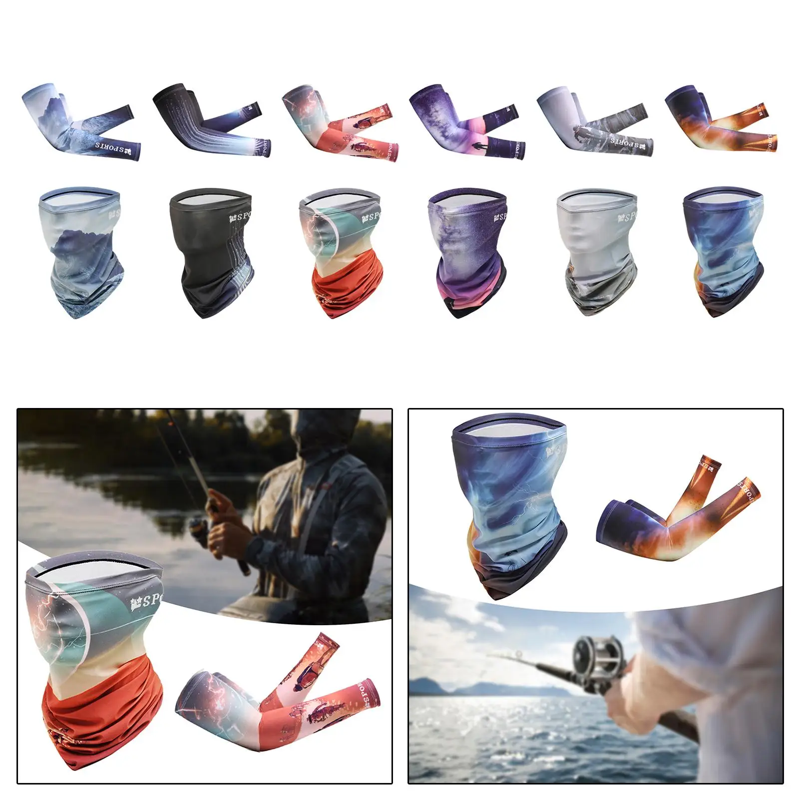 Arm Sleeves Neck Gaiter Sun Protection for Summer Face Cover Arm Sleeves Neck Gaiter Sun Protection for Summer Face Cover