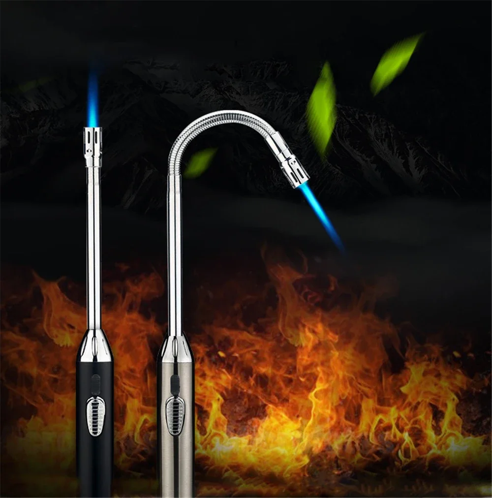 ولاعة لهب نفاثة فائقة الطول للمطبخ ، ولاعة شموع مقاومة للرياح قابلة للنفخ ، موقد غاز ، مدفأة شواء ، مسدس إشعال للطبخ الخارجي