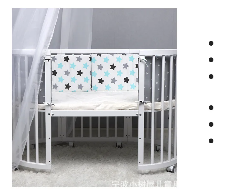 130X30CM Cartoon Baby Crib Surround Guardrail Infant Anti-collision Printed Pattern Bedskirt Bedding