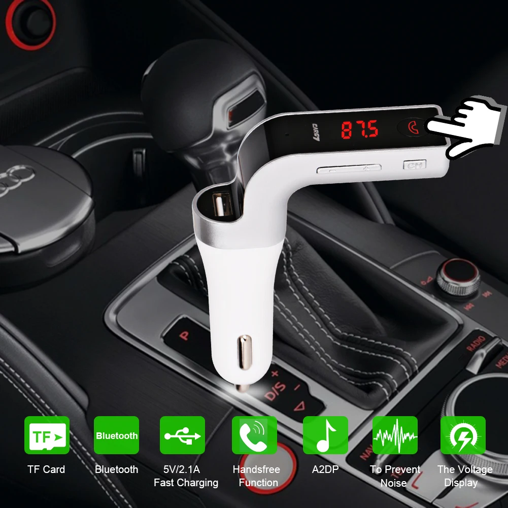 G7 Multifunctional Car Bluetooth Handsfree Transmitter Kit FM Transmitter  USB MP3 Music Player USB Car Cigarette Lighter Modern - AliExpress