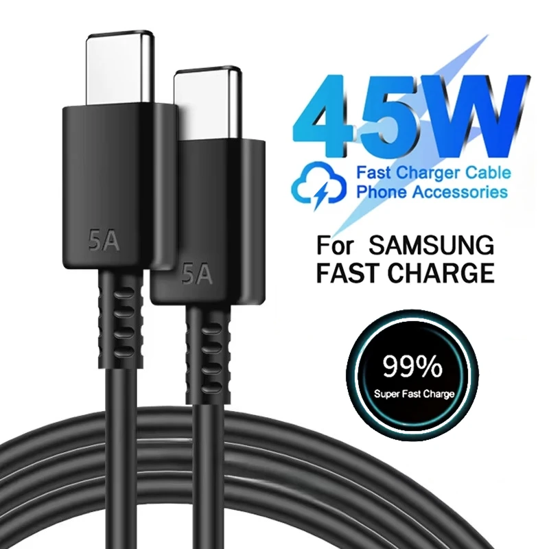 สายชาร์จ USB-C ชาร์จเร็ว 5A 45W สำหรับสมาร์ทโฟนหลายรุ่น