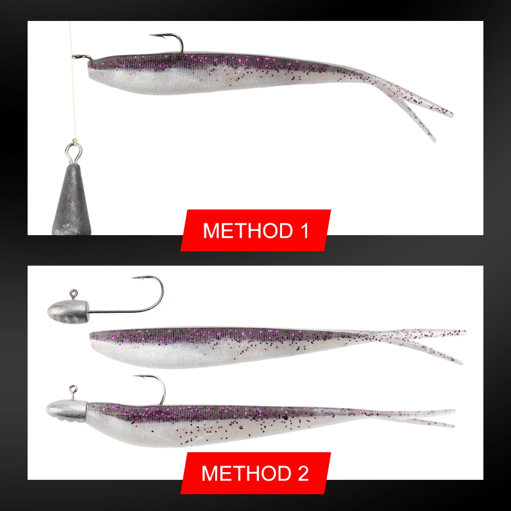 Spinpoler 2" 3" 4" Soft Fishing Lures Jerk Minnow Shad Drop Shot Soft Bait Swimbait Split Tail for Bass Trout Pike Walleye Pesca 4
