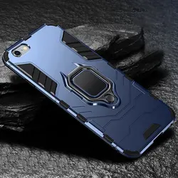 Ultimate Armor Phone Case with Shockproof Design and 360° Ring Holder - iPhone 5 5 S SE (NAVY)