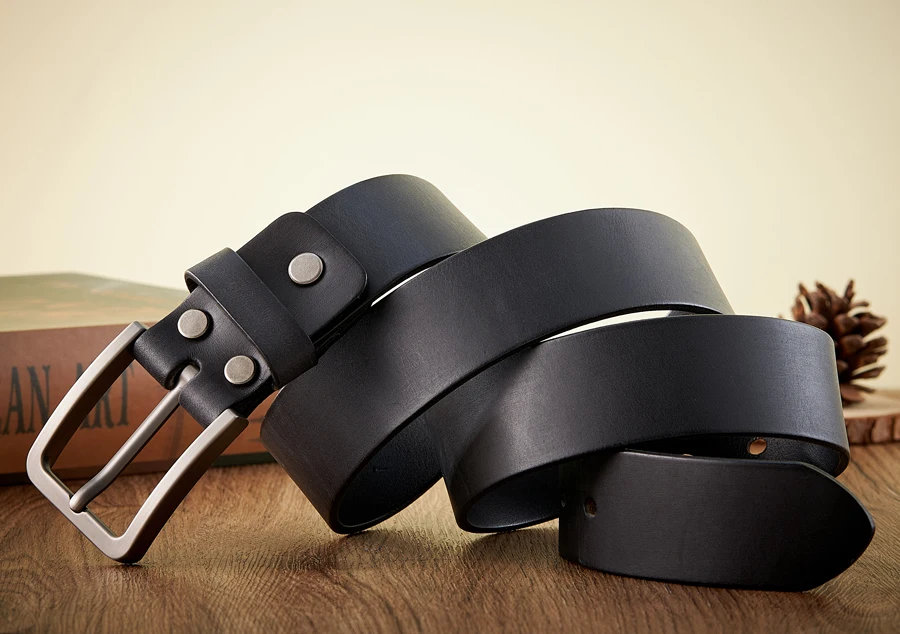 3.8CM Real Genuine Leather For Men High Quality Cowskin Casual Jeans Belts Business Cowboy Waistband Male Fashion Designer Belt