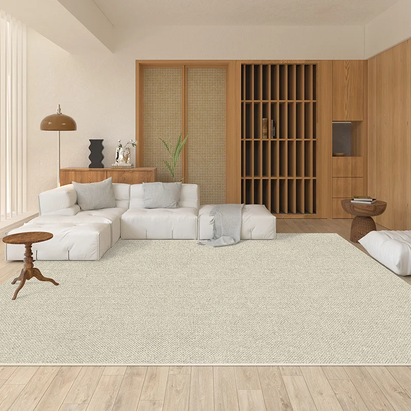 Japanese Wabisabi Style Solid Color Living Room Carpet Soft Washable