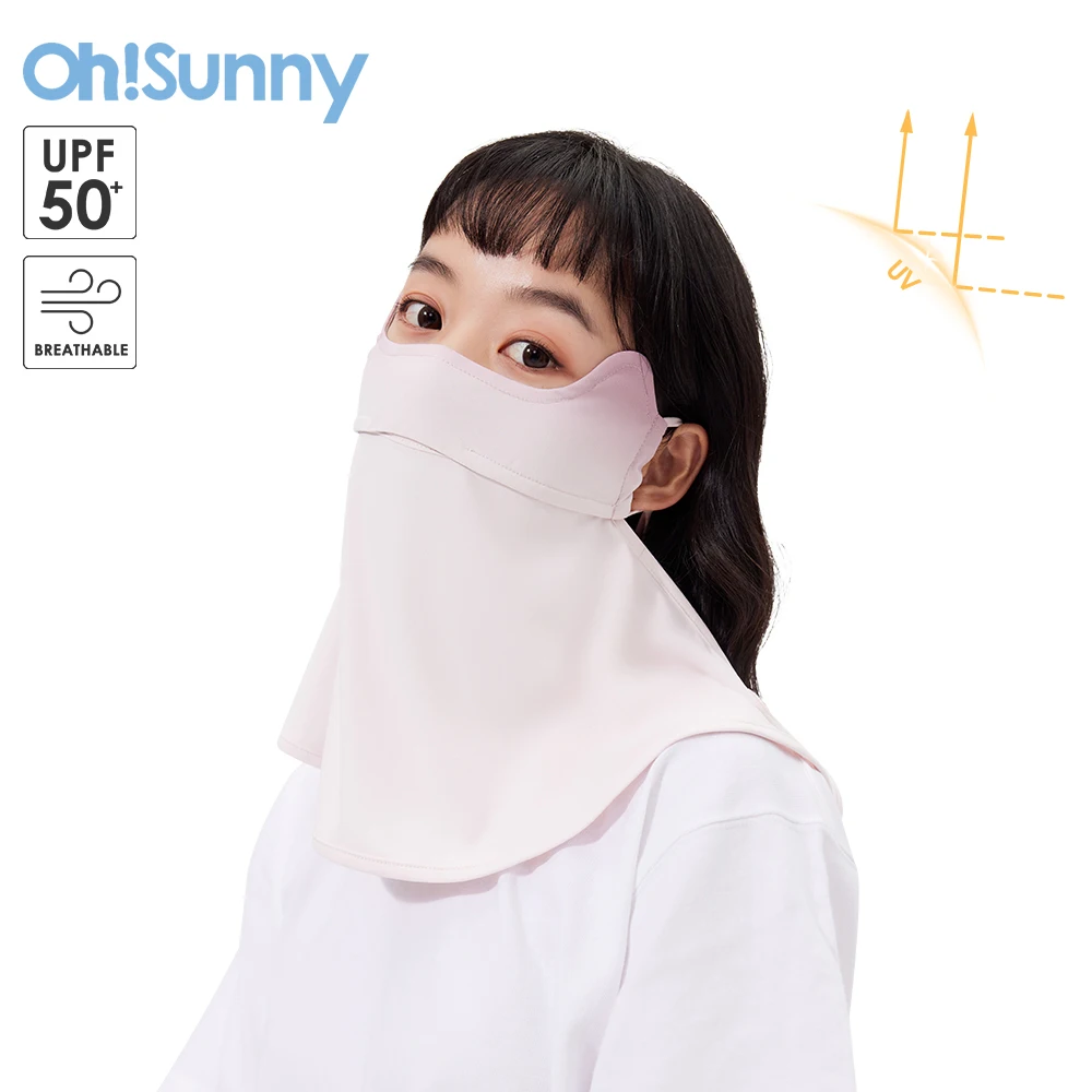 OhSunny Women Cycling Face Mask with Neck Summer Outdoor Anti-Dust Sun Protection Quick Dry Soft Breathable Washable Adjustable