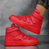 Hot Sale Cheap Men's Fashion Sneakers Red High top Shoes Casual Men Hoop-look Platform Sneakers Men Flat Shoes Zapatillas Hombre